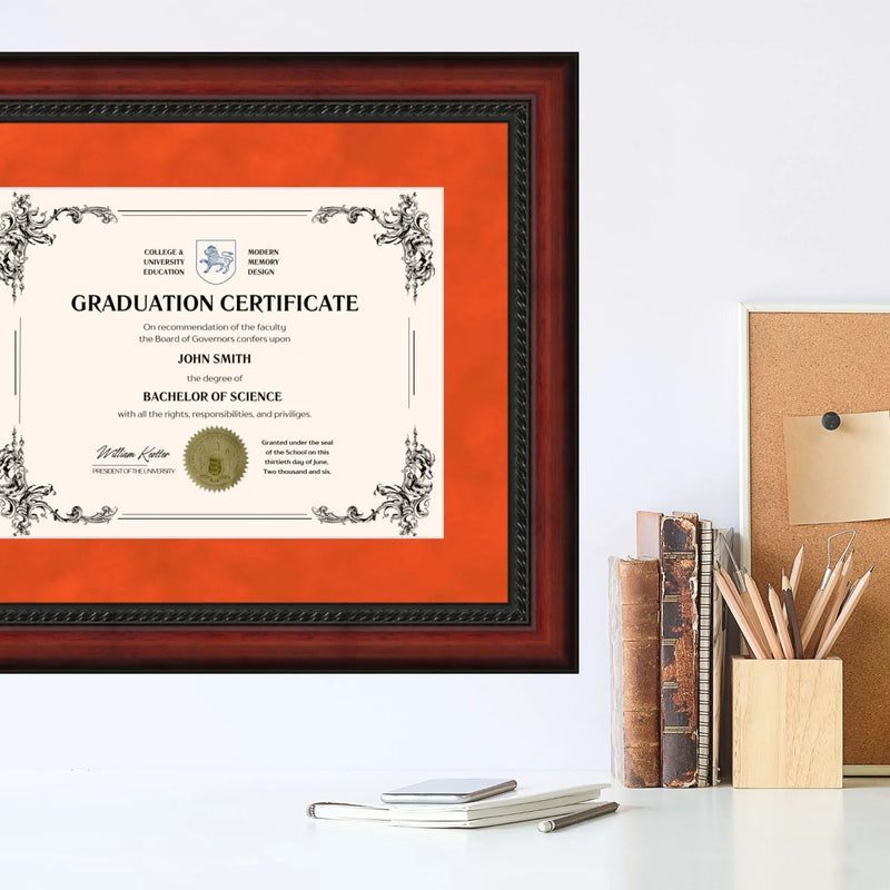 University of Illinois Diploma Frame 8.5x11 Certificate Orange
