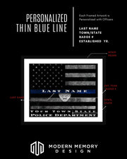 Police Officer Thin Blue Line Flag Framed Art Custom Art Picture Frame Store New Jersey