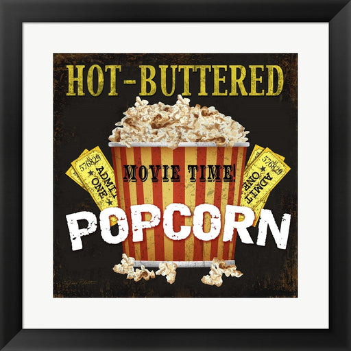 Hot Buttered Popcorn Theater Art by Jean Plout, Framed Art