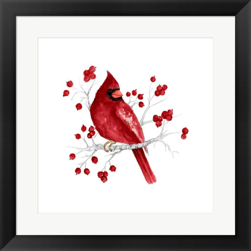 Winter Cardinal in Red I by Janice Gaynor, Framed Art