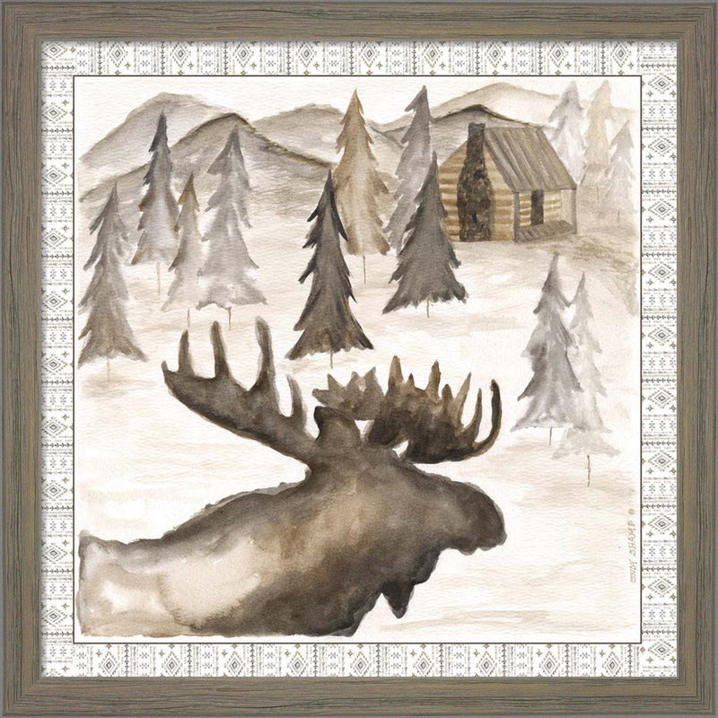 Moose w/ Border by Cindy Shamp, Framed Art