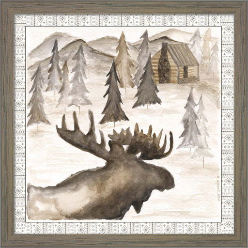 Moose w/ Border by Cindy Shamp, Framed Art