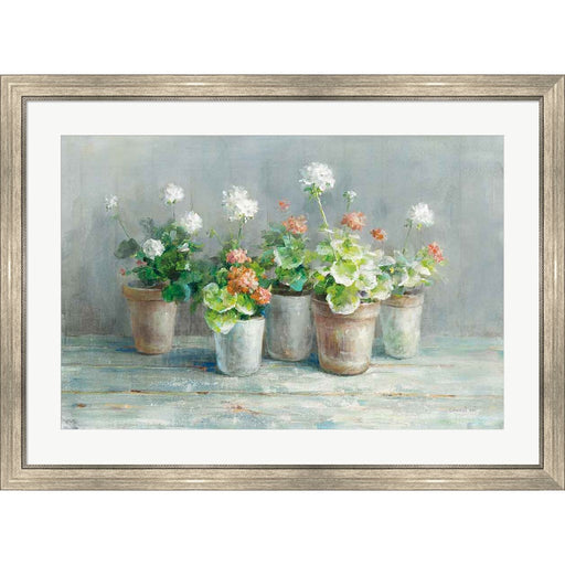 Farmhouse Geraniums by Danhui Nai, Framed Art