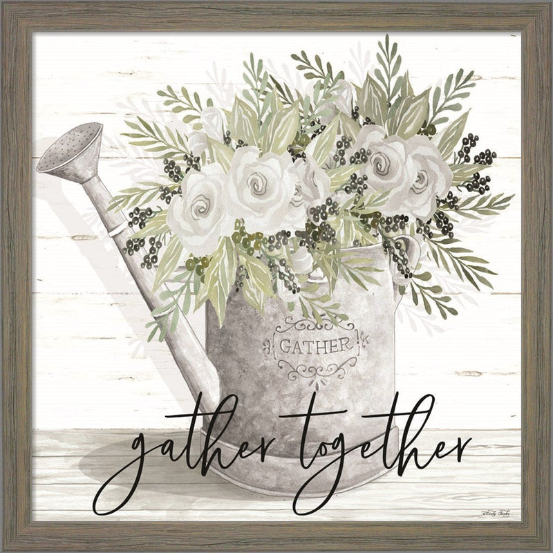 Gather Together Watering Can by Cindy Jacobs, Framed Art