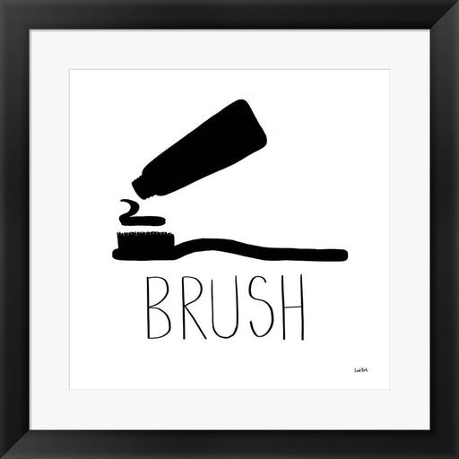Bathroom Etiquette VI by Leah York, Framed Art