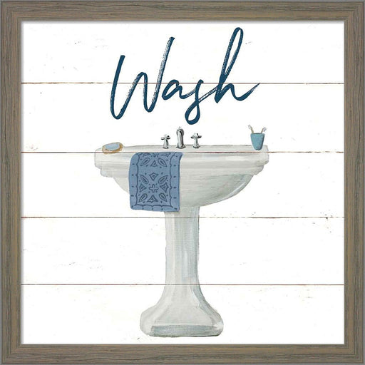 Cottage Bath I by Wild Apple Portfolio, Framed Art