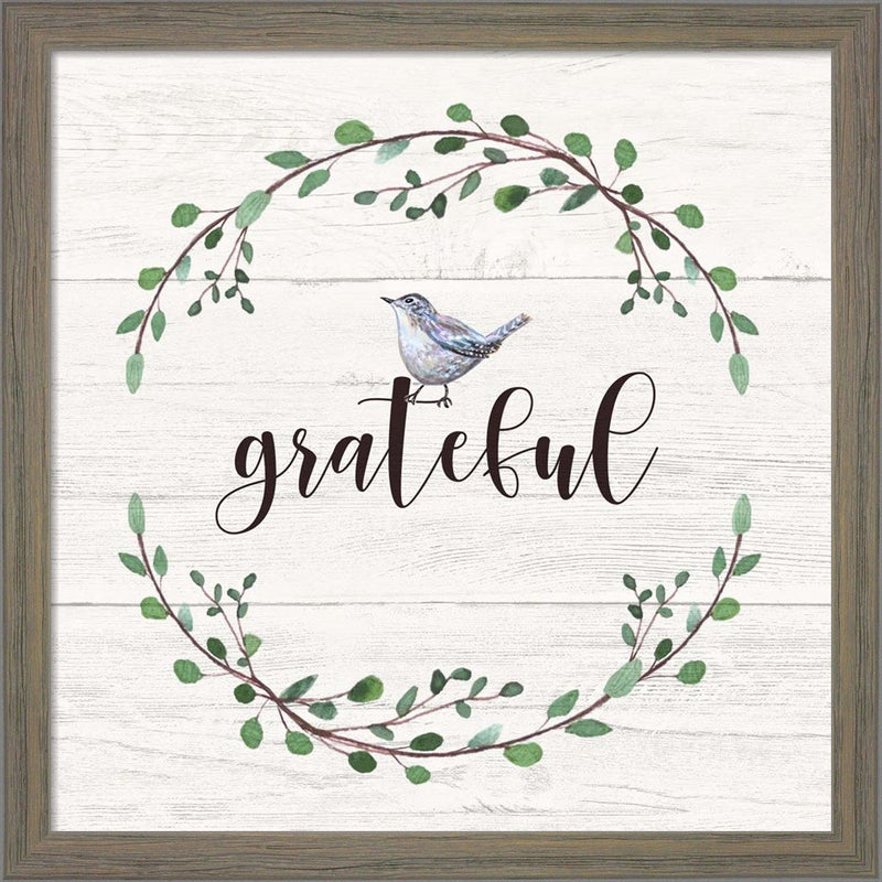 Grateful Sign by Elizabeth Tyndall, Framed Art