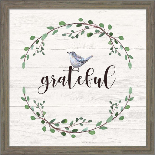 Grateful Sign by Elizabeth Tyndall, Framed Art