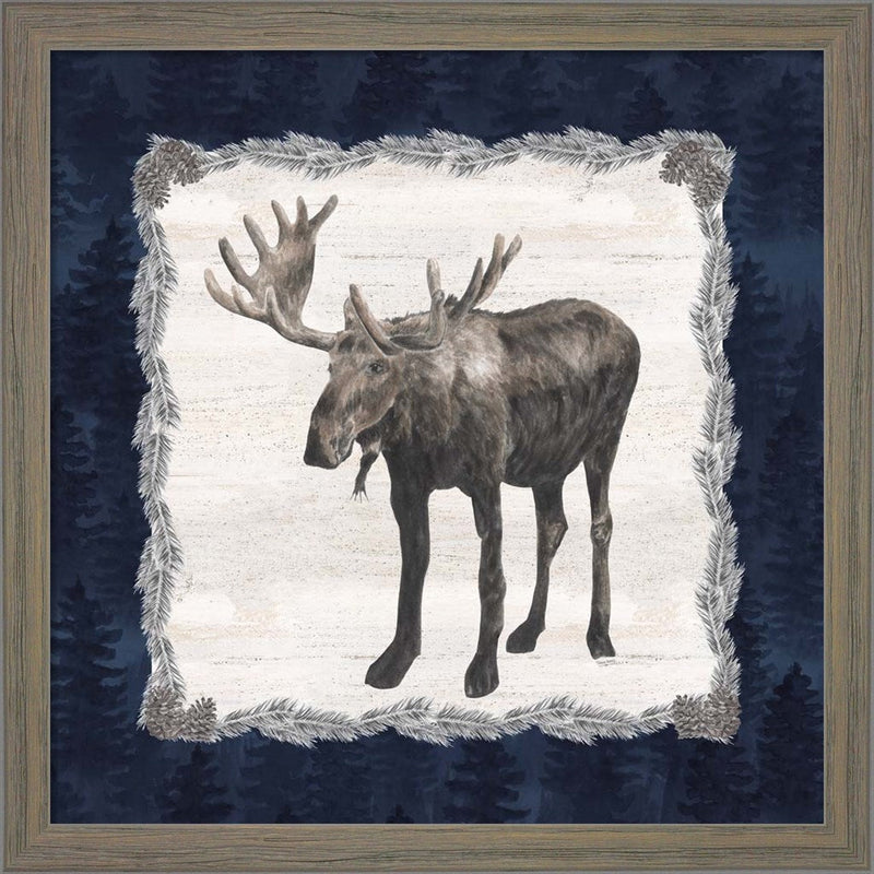 Blue Cliff Mountains IV-Moose by Tara Reed, Framed Art