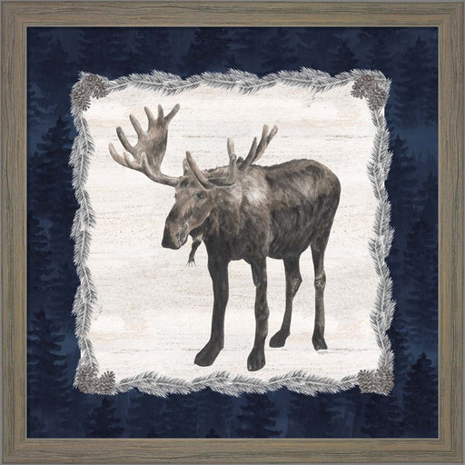 Blue Cliff Mountains IV-Moose by Tara Reed, Framed Art