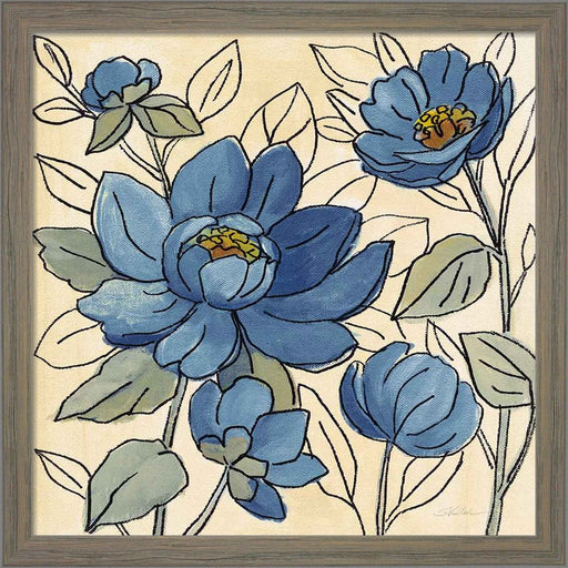 Spring Lace Floral IV Dark Blue by Silvia Vassileva, Framed Art