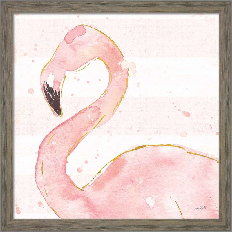 Flamingo Fever III Light No Words by Anne Tavoletti, Framed Art