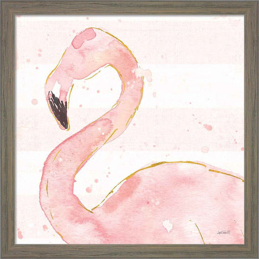 Flamingo Fever III Light No Words by Anne Tavoletti, Framed Art