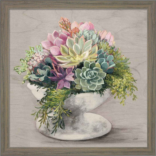 Festive Succulents II Gray by Julia Purinton, Framed Art