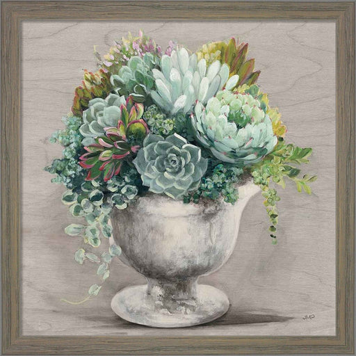 Festive Succulents I Gray by Julia Purinton, Framed Art