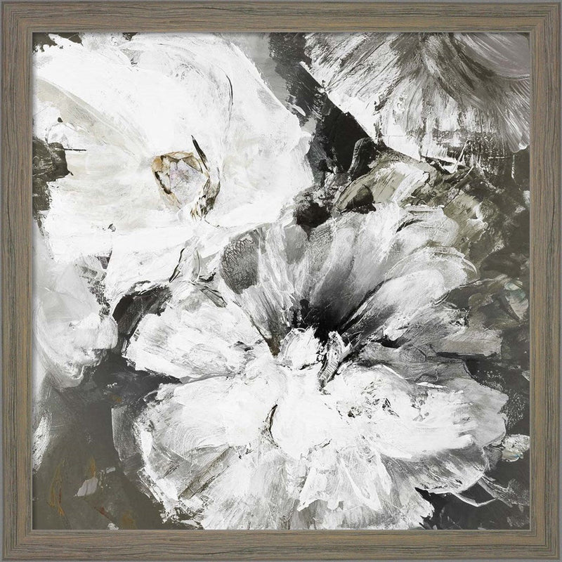 White and Gray Flowers by Design Fabrikken, Framed Art
