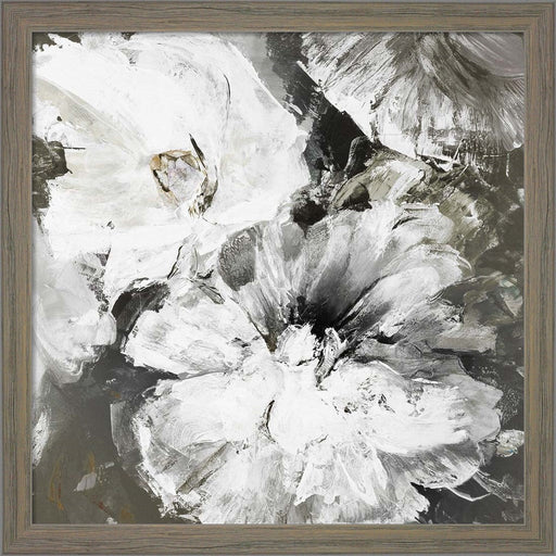 White and Gray Flowers by Design Fabrikken, Framed Art