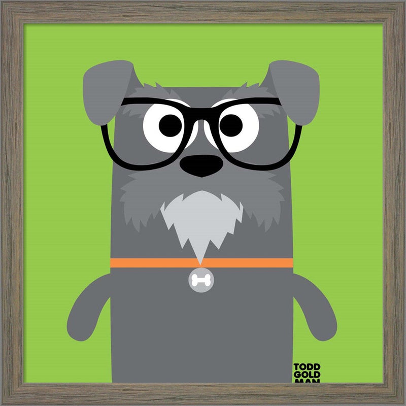 Bow Wow Schnauzer by Todd Art, Framed Art