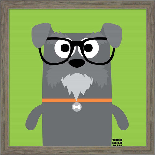 Bow Wow Schnauzer by Todd Art, Framed Art