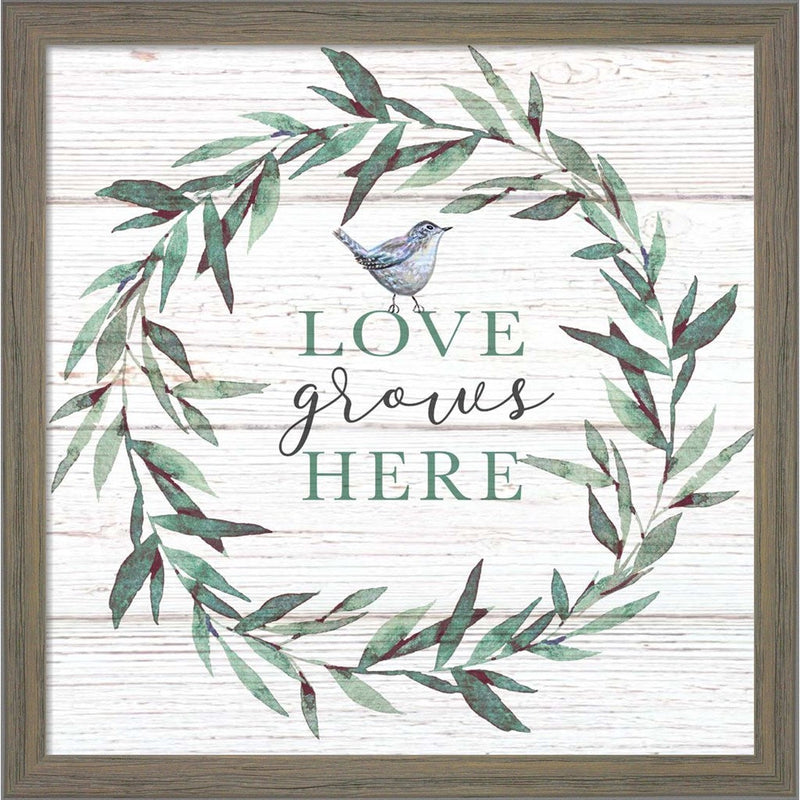 Love Grows Here by Elizabeth Tyndall, Framed Art