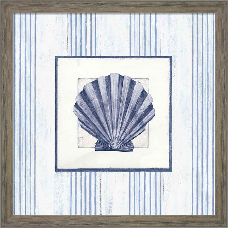 Sanibel Shell I Navy by Avery Tillmon, Framed Art