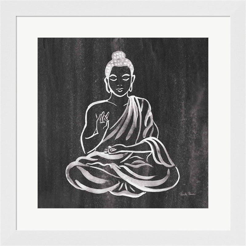 Buddha Gray by Farida Zaman, Framed Art