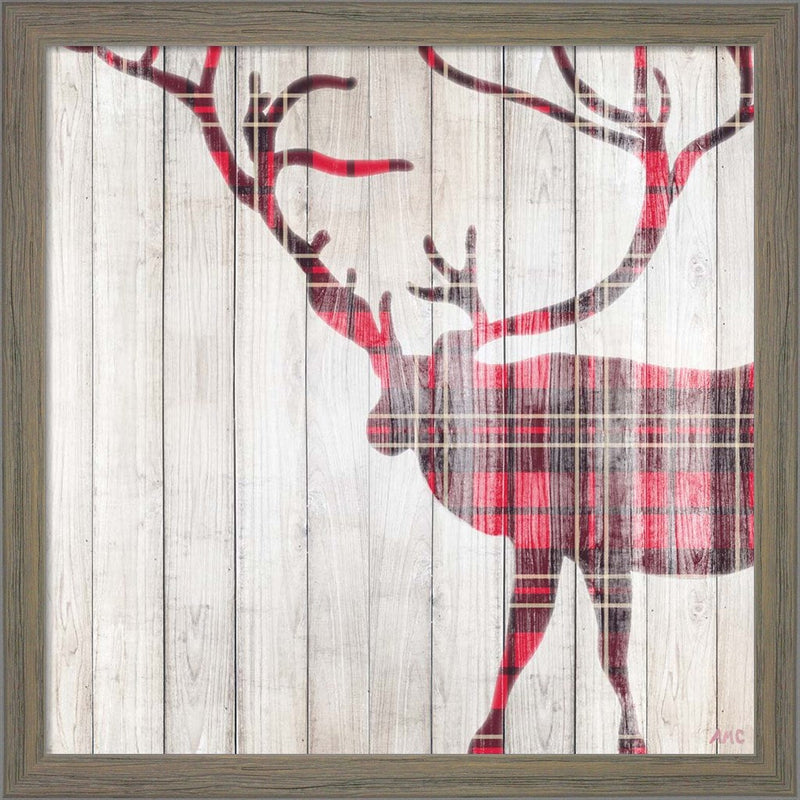Red Rhizome Deer by Ann Marie Coolick, Framed Art