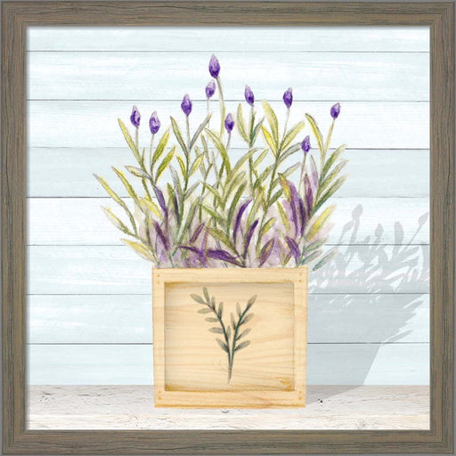 Lavender and Wood Square II by Janice Gaynor, Framed Art