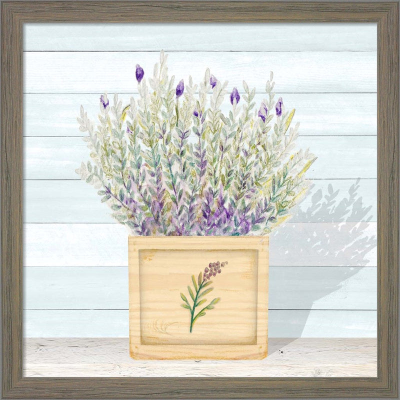 Lavender and Wood Square III by Janice Gaynor, Framed Art