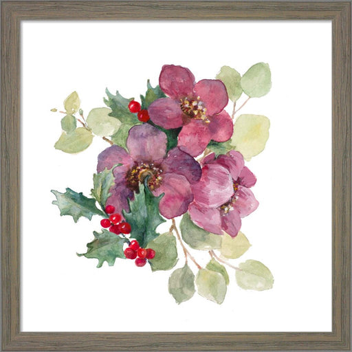 Plum Christmas Flowers by Lanie Loreth, Framed Art
