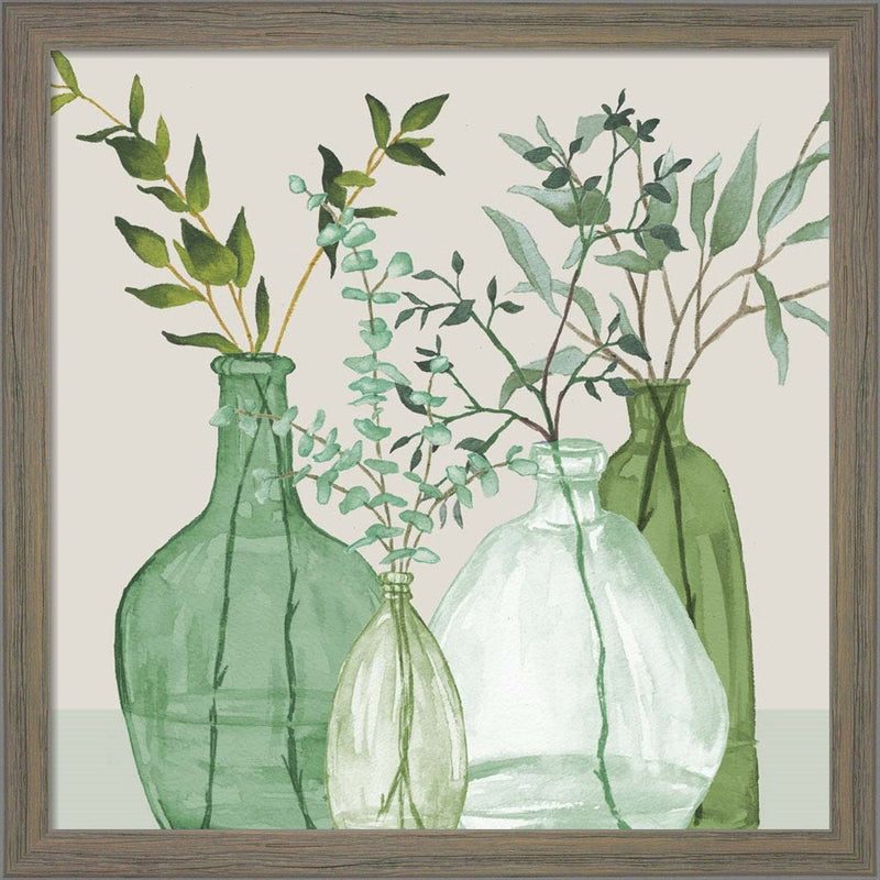 Green Serenity Accents by Elizabeth Medley, Framed Art