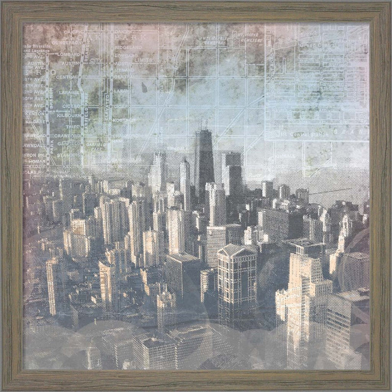 Chicago Skyline II by Dan Meneely, Framed Art