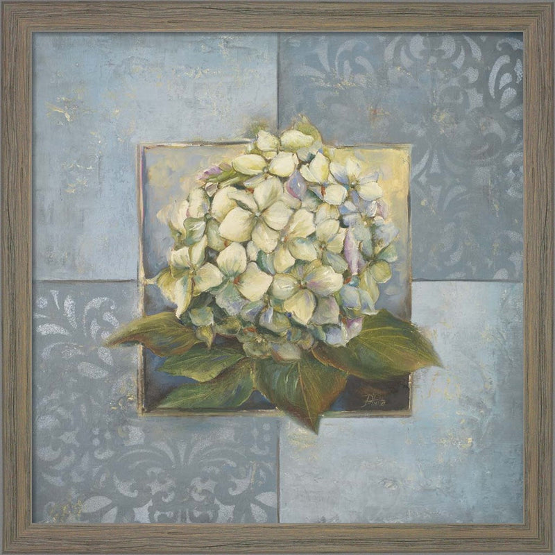 Hydrangeas on Blue I by Patricia Pinto, Framed Art