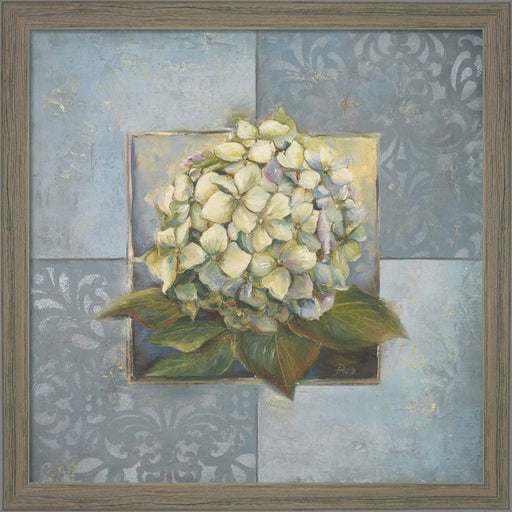 Hydrangeas on Blue I by Patricia Pinto, Framed Art