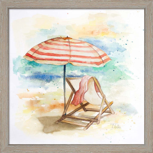 Umbrella On The Beach II by Patricia Pinto, Framed Art
