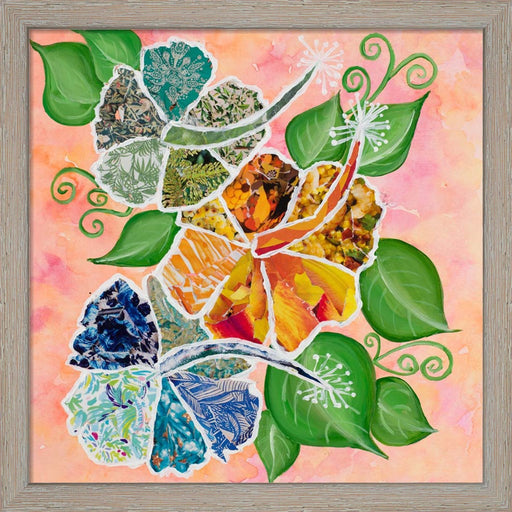 Hibiscus Bouquet Collage by Gina Ritter, Framed Art