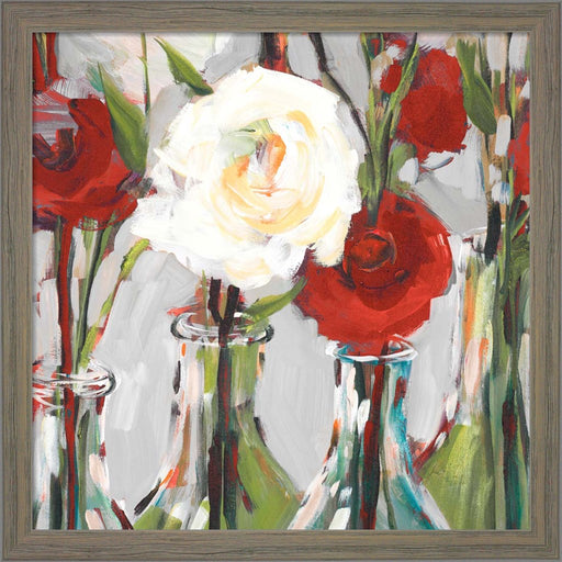 Red Romantic Blossoms II by Jane Slivka, Framed Art