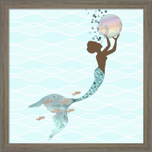 Beautiful Black Mermaid by Tina Lavoie, Framed Art