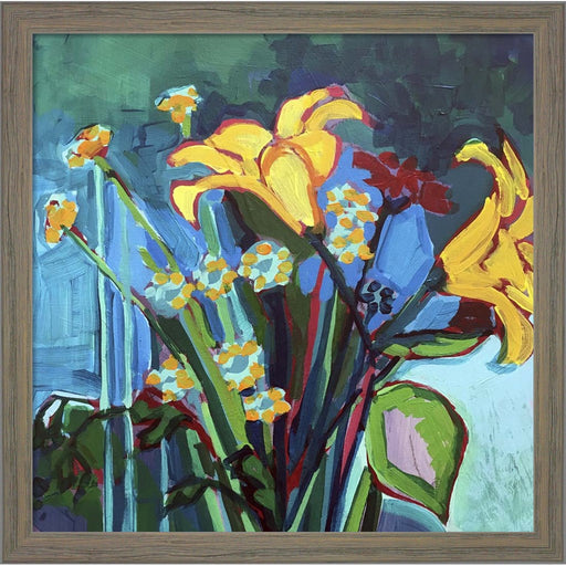 Yellow Lily and Wildflower Bouquet by Victoria Macmillan, Framed Art