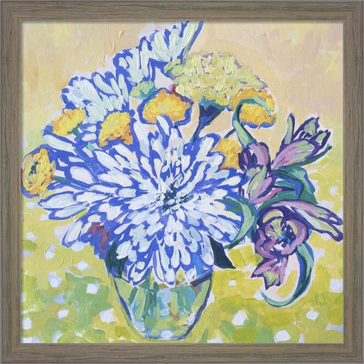 Bouquet on the Polka Dot Table by Victoria Macmillan, Framed Art