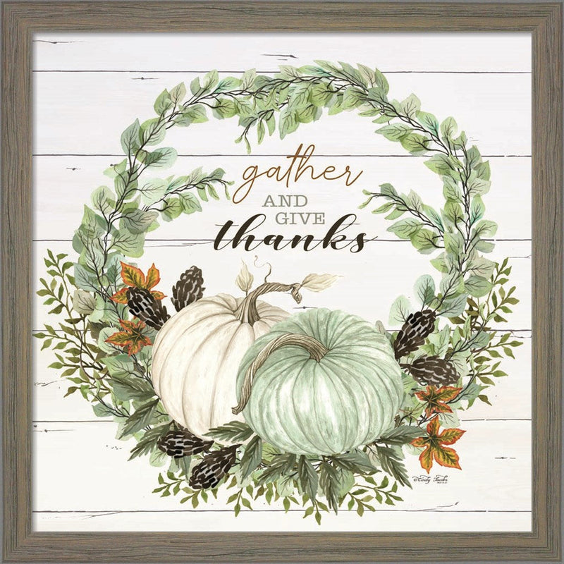 Gather and Give Thanks Wreath by Cindy Jacobs, Framed Art