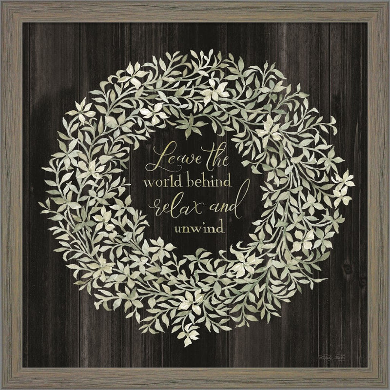 Leave the World Behind Wreath by Cindy Jacobs, Framed Art