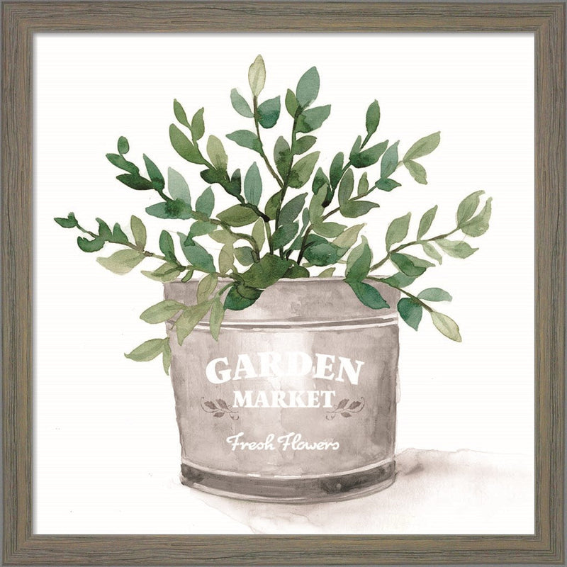 Garden Market Bucket by Dogwood Portfolio, Framed Art