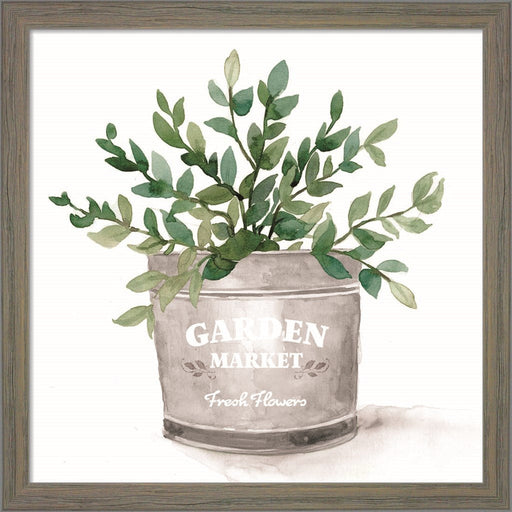 Garden Market Bucket by Dogwood Portfolio, Framed Art