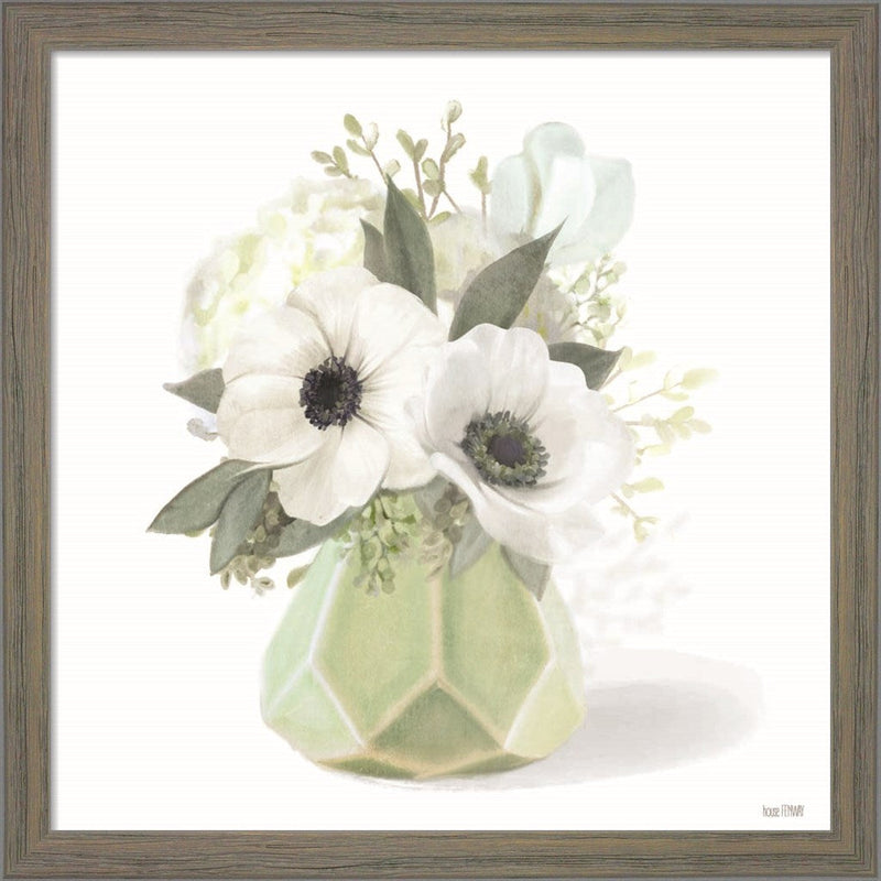 Posies in Green by House Fenway, Framed Art