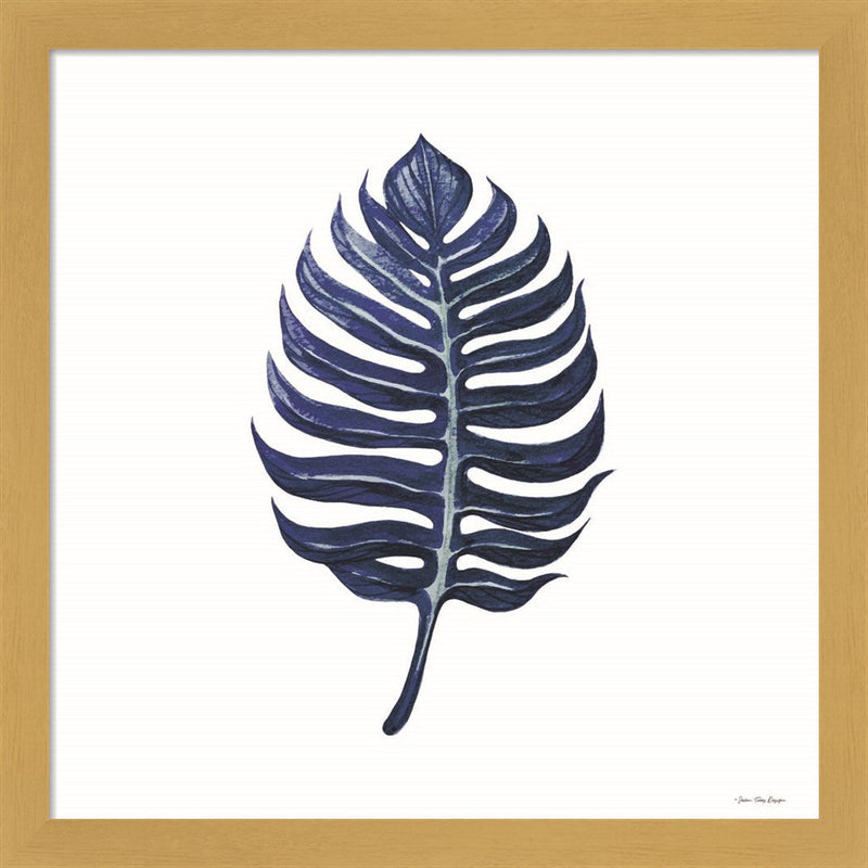 Watercolor Blue Leaf I by Seven Trees Design, Framed Art