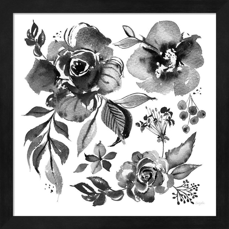 Delft Delight III Black No Words by Kristy Rice, Framed Art