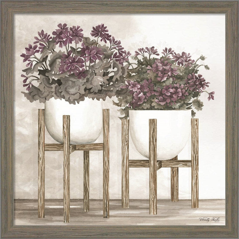 Potted Geraniums by Cindy Jacobs, Framed Art