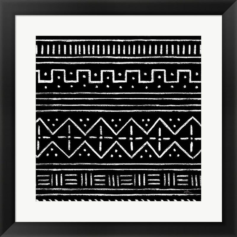 Jungle Love Pattern V Sq II BW by Janelle Penner, Framed Art