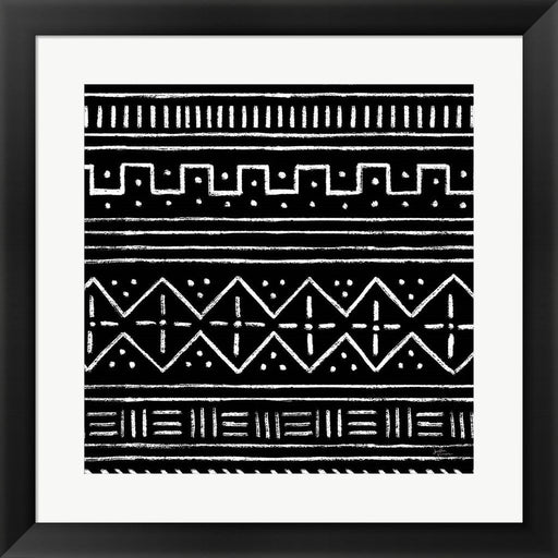 Jungle Love Pattern V Sq II BW by Janelle Penner, Framed Art